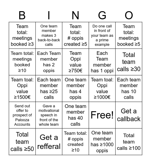 Sb Palooza Day Team-Bingo Card