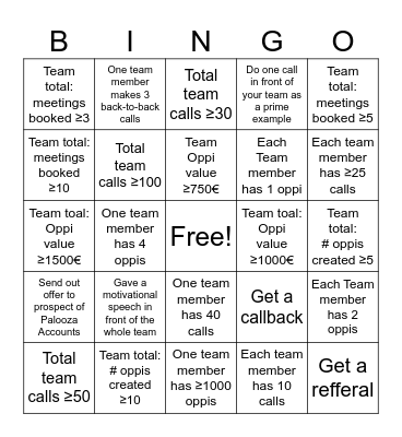 Sb Palooza Day Team-Bingo Card