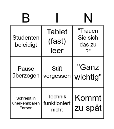 Elsche-Bingo Card