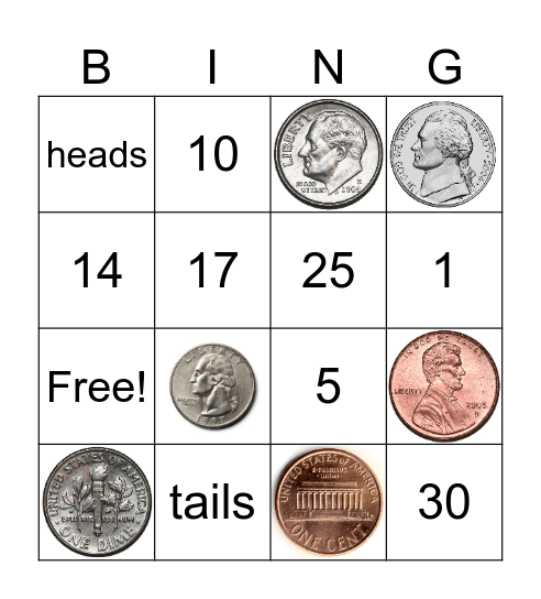 Coins/Worth Bingo Card