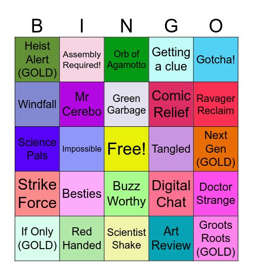 Monopoly Go! Bingo Card