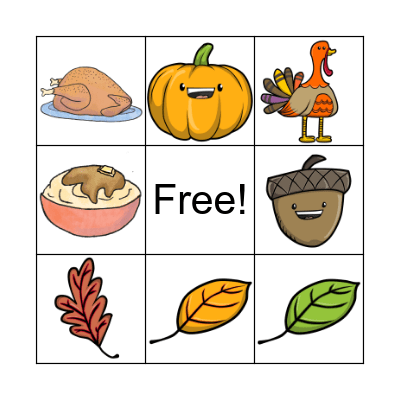 Thanksgiving Bingo Card