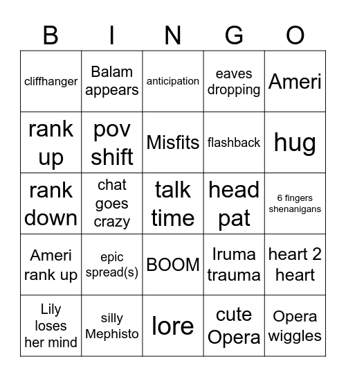 Cat Bingo Card