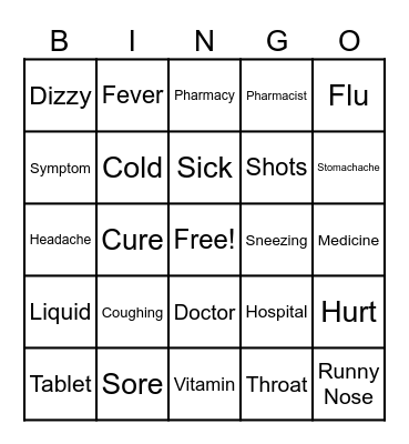 Medical Bingo Card