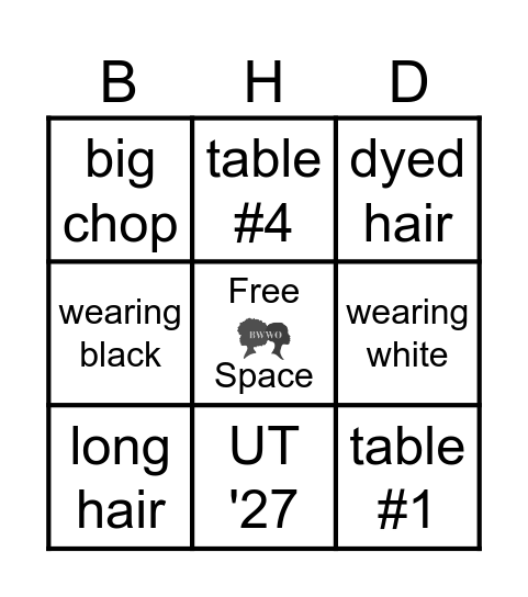 Black Hair Day 2024 Bingo Card