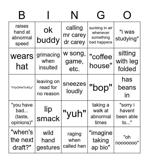 Hen Bingo ‼️ Bingo Card