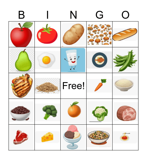 Food Bingo Card