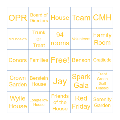 RMHC-KC BINGO Card