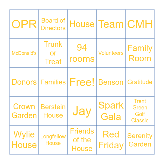 RMHC-KC BINGO Card