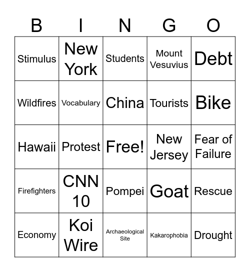 CNN 10 11/13/24 Bingo Card