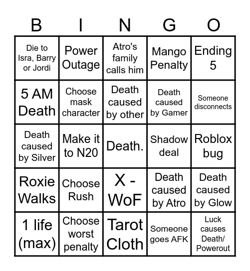 OMN Bingo Card