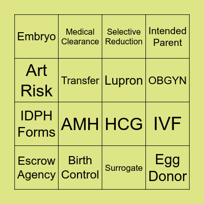 Happy Beginnings Game 1 Bingo Card