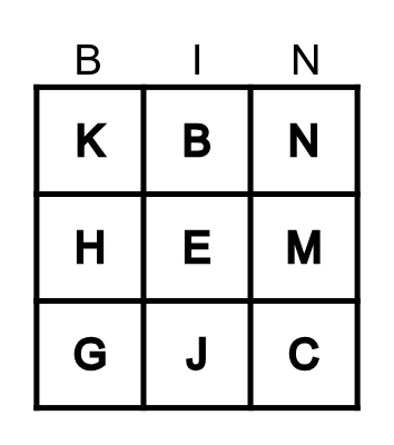 ABC BINGO Card