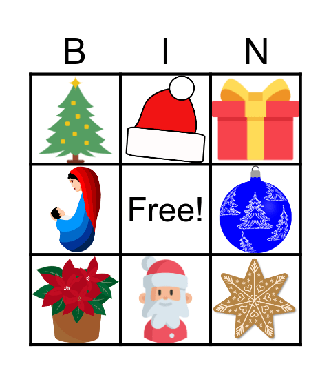 Boże Narodzenie Bingo Card