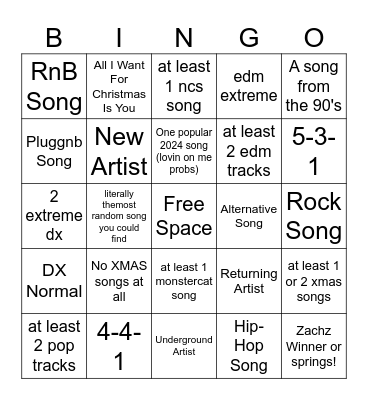 S46 - WINTER HAZE Bingo Card