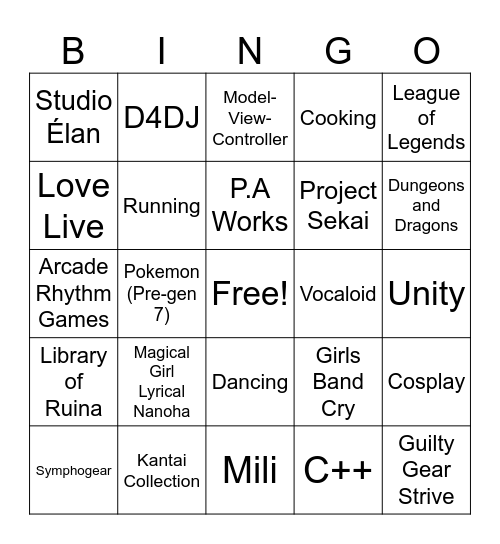 Warspiteful Bingo Card