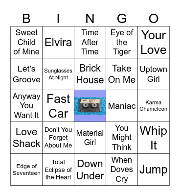 Back to the 80s Prom Party BINGO! Bingo Card