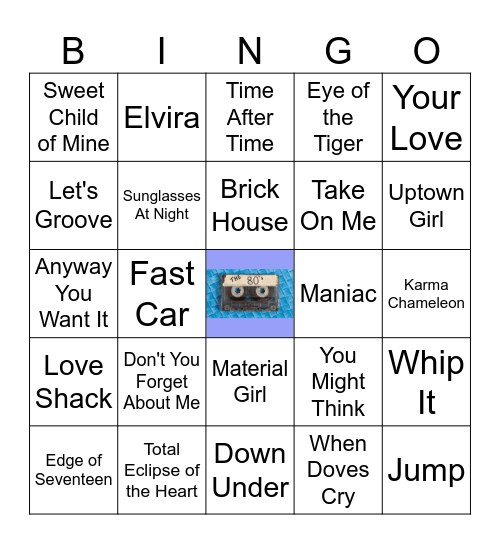 Back to the 80s Prom Party BINGO! Bingo Card