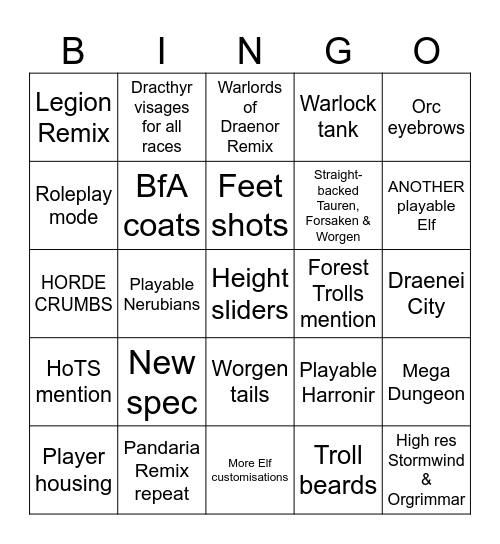 Prediction Bingo! Bingo Card