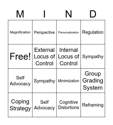 Matrix Vocab Bingo! Bingo Card