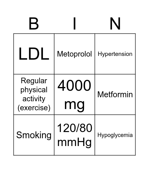 Bingo 1 Bingo Card