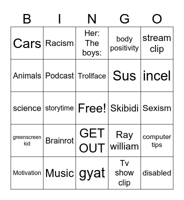 Doomscroll bingo Card