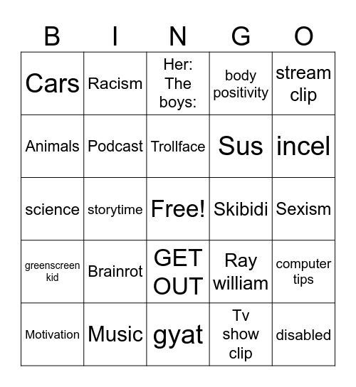 Doomscroll bingo Card