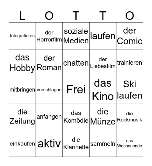 Deutsch II Kapitel IXA Bingo Card