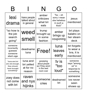 thanksgiving Bingo Card