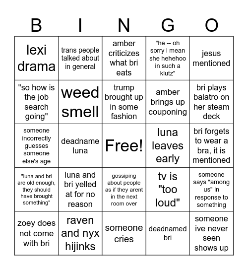 thanksgiving Bingo Card