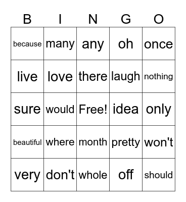 67 Bingo Card