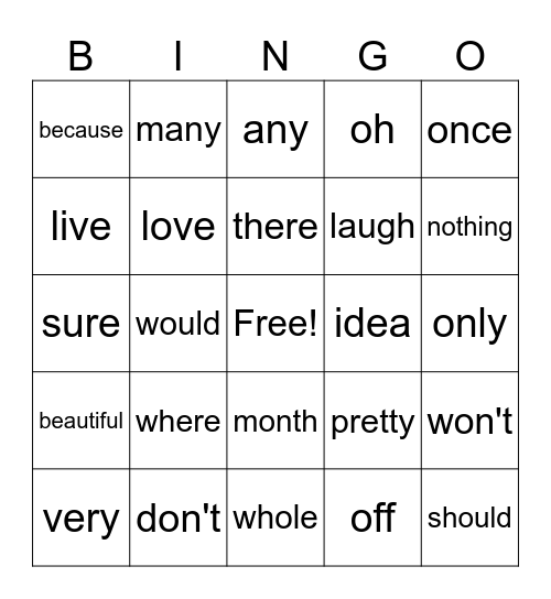 67 Bingo Card