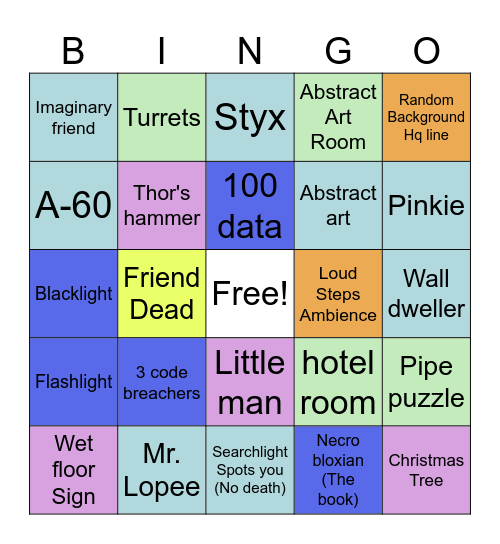Pressure bingo Card