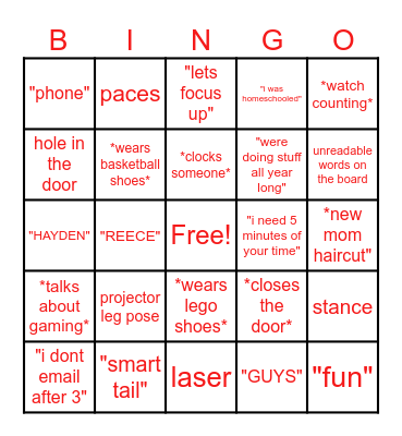 DR B BINGO Card