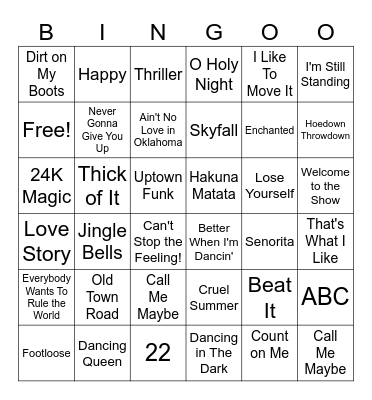 Singo Bingo Card
