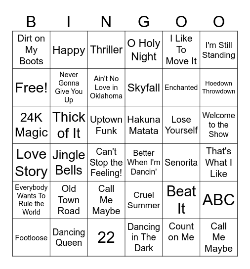 Singo Bingo Card