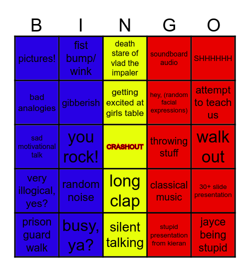 Oprea Bingo Card