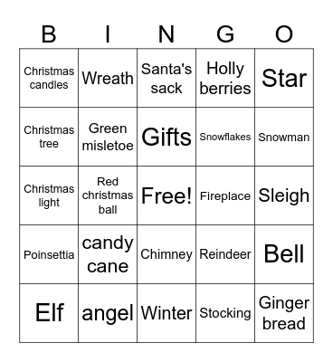 Christmas Bingo Card