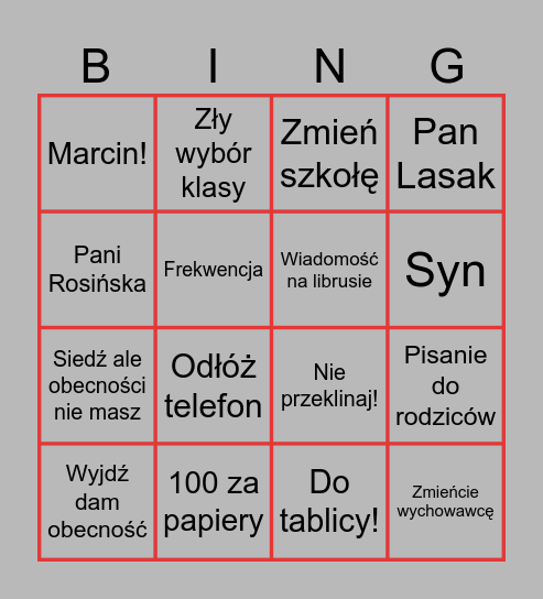 BINGO Card