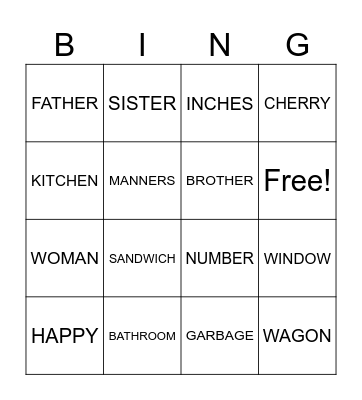 WEEK OF JAN 6TH Bingo Card