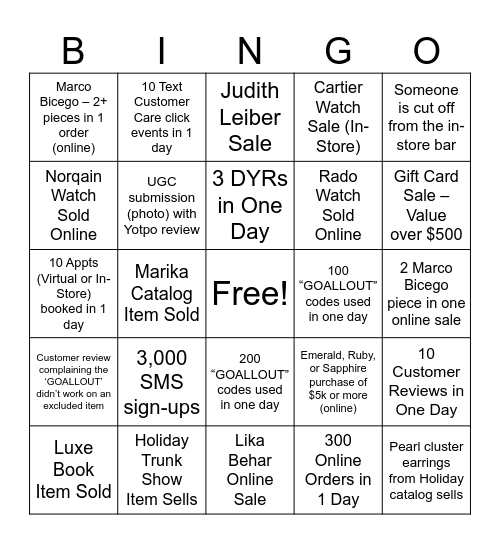 2024 Holiday Bingo Card