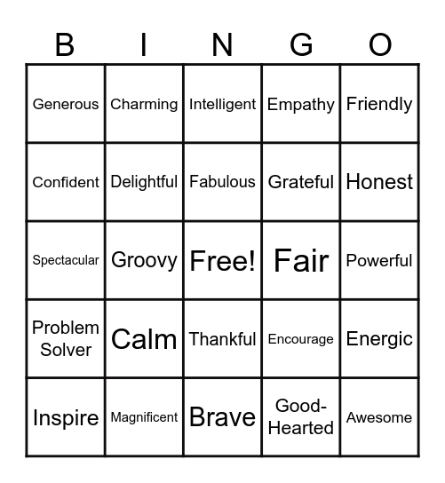 Kindness BINGO Card