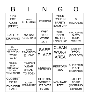 NORCROSS SAFETY BINGO Card