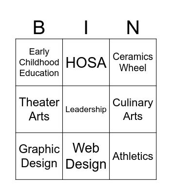 8th Grade Tour - Welcome to CHS Bingo Card