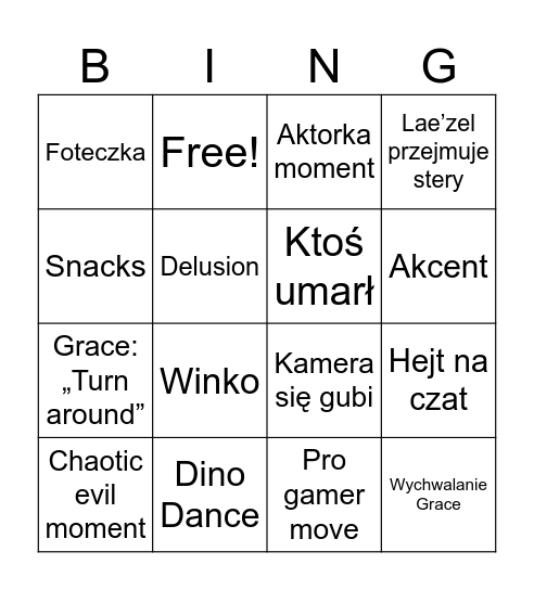 Dev bingo Card