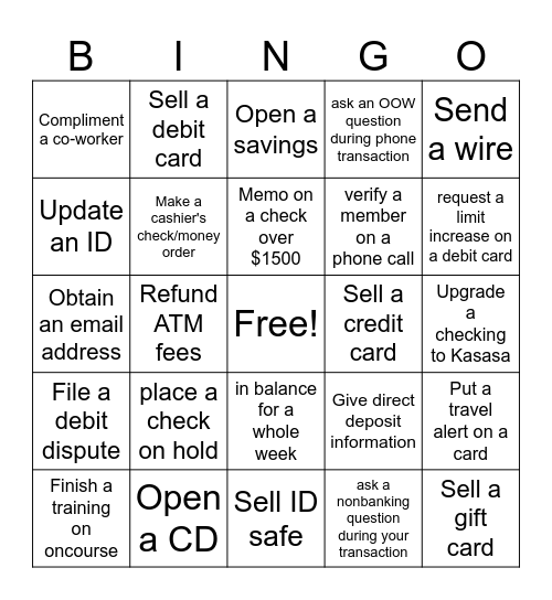 FSS Bingo Card