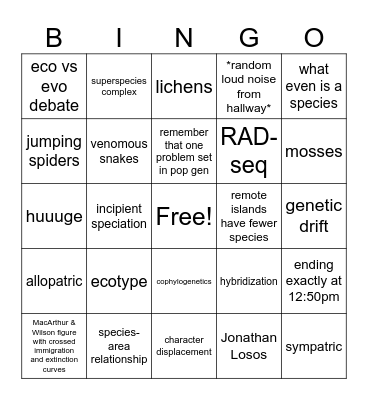 Bingo 580 Bingo Card