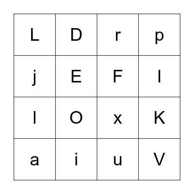 Alphabet Bingo Card