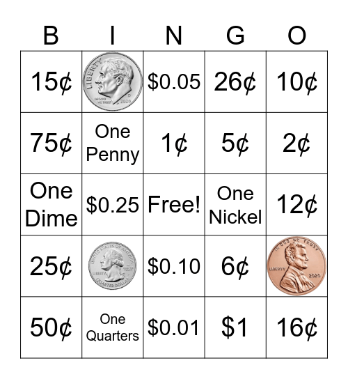 Coin Bingo Card