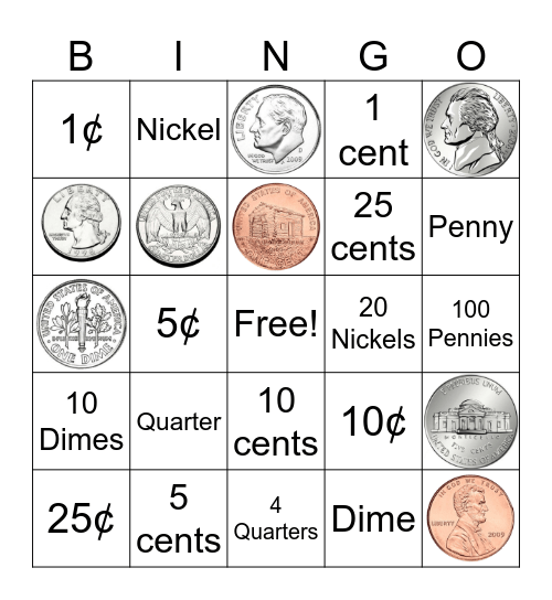 Coin Bingo Card